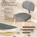 Chenille Fabric Upholstered Wooden Kitchen Chairs Set of 2 by LJGDeals