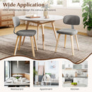 Chenille Fabric Upholstered Wooden Kitchen Chairs Set of 2