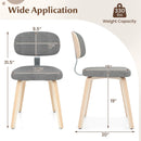 Chenille Fabric Upholstered Wooden Kitchen Chairs Set of 2 by LJGDeals