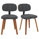 Chenille Fabric Upholstered Wooden Kitchen Chairs Set of 2 by LJGDeals
