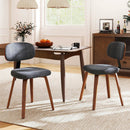 Chenille Fabric Upholstered Wooden Kitchen Chairs Set of 2 by LJGDeals