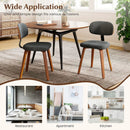 Chenille Fabric Upholstered Wooden Kitchen Chairs Set of 2 by LJGDeals