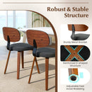Chenille Fabric Upholstered Wooden Kitchen Chairs Set of 2 by LJGDeals