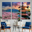 Cherry Blossoms Canvas Print, Chureito Pagoda & Mount Fuji by MyGreatCanvas | Canvas Wall Art Prints | Photo Prints & Wall Decor