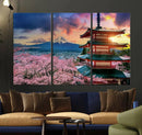 Cherry Blossoms Canvas Print, Chureito Pagoda & Mount Fuji by MyGreatCanvas | Canvas Wall Art Prints | Photo Prints & Wall Decor