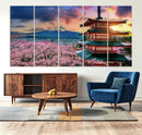 Cherry Blossoms Canvas Print, Chureito Pagoda & Mount Fuji by MyGreatCanvas | Canvas Wall Art Prints | Photo Prints & Wall Decor