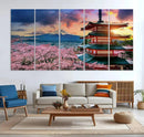 Cherry Blossoms Canvas Print, Chureito Pagoda & Mount Fuji by MyGreatCanvas | Canvas Wall Art Prints | Photo Prints & Wall Decor