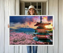 Cherry Blossoms Canvas Print, Chureito Pagoda & Mount Fuji by MyGreatCanvas | Canvas Wall Art Prints | Photo Prints & Wall Decor