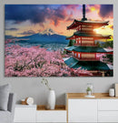 Cherry Blossoms Canvas Print, Chureito Pagoda & Mount Fuji by MyGreatCanvas | Canvas Wall Art Prints | Photo Prints & Wall Decor