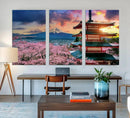 Cherry Blossoms Canvas Print, Chureito Pagoda & Mount Fuji by MyGreatCanvas | Canvas Wall Art Prints | Photo Prints & Wall Decor