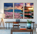 Cherry Blossoms Canvas Print, Chureito Pagoda & Mount Fuji by MyGreatCanvas | Canvas Wall Art Prints | Photo Prints & Wall Decor