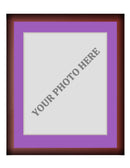 Frame Kit - Cherry Wood Frame | Purple Matting | Silver Trim