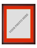 Frame Kit - Cherry Wood Frame | Red Matting | Gold Trim