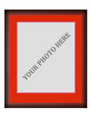 Frame Kit - Cherry Wood Frame | Red Matting | Pink Trim