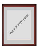 Frame Kit - Cherry Wood Frame | Silver Matting | Light Blue Trim