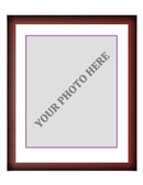 Frame Kit - Cherry Wood Frame | White Matting | Purple Trim