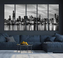 Chicago City Cloudy Skyline Black and White Wall Art by MyGreatCanvas | Canvas Wall Art Prints | Photo Prints & Wall Decor