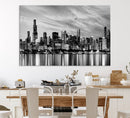 Chicago City Cloudy Skyline Black and White Wall Art by MyGreatCanvas | Canvas Wall Art Prints | Photo Prints & Wall Decor