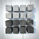 New Granite Cube Belgian Block 4" x 4" x 4" – Grey, Black