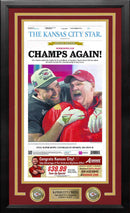 Kansas City Chiefs Super Bowl LVII Championship Framed Kansas City Star Newspaper - Andy Reid