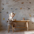 Little Aviator Animal World Map Mural | Kids Nursery Wallpaper