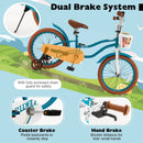 Children Bicycle with Front Handbrake and Rear Coaster Brake-Turquoise by LJGDeals
