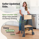 Adjustable Toddler Kitchen Tower with Safety Bars