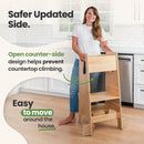 Adjustable Toddler Kitchen Tower with Safety Bars