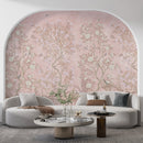 Blush Pink Chinoiserie Wallpaper Mural Peel and Stick