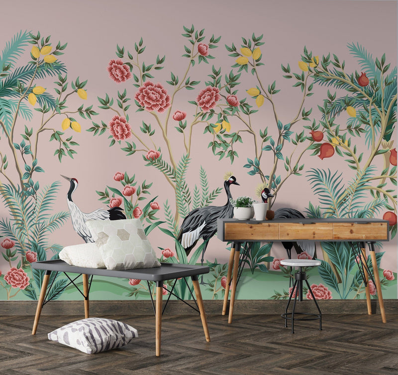 Japanese Chinoiserie Removable and Traditional Wallpaper