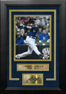 Christian Yelich in Action Milwaukee Brewers 8" x 10" Framed Baseball Photo with Engraved Autograph by Dynasty Sports & Framing