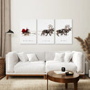 Christmas Santa Claus With a Sleigh Art Set by Wall Art Set