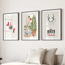 Nursery Christmas Winter Art Poster Home Decor by Wall Art Set