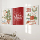 Winter Scene Print Xmas Wall Decor Poster Art by Wall Art Set