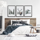 3 Piece Christmas Wall Art. Forest, Log Cabin, Reindeer by Wall Art Set