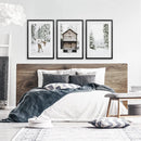 Christmas Theme Wall Art Set. Reindeer, Log Cabin, Forest by Wall Art Set