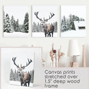 3 Piece Christmas Wall Art. Forest, Log Cabin, Reindeer by Wall Art Set