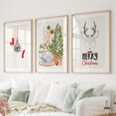 Nursery Christmas Winter Art Poster Home Decor by Wall Art Set