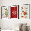 Winter Scene Print Xmas Wall Decor Poster Art by Wall Art Set