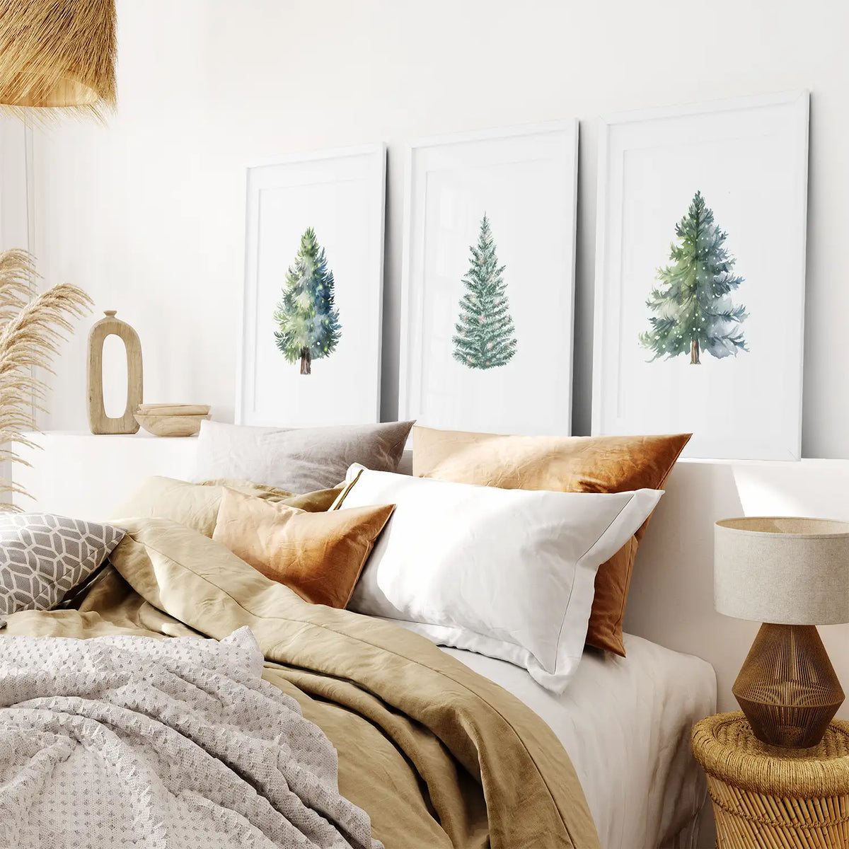 Home Decor Watercolor Christmas Tree Prints Set, photo 2 of 9