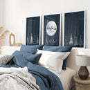 Winter Nordic Landscape Xmas Set of 3 Prints by Wall Art Set