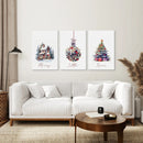 Painting Snowy Christmas Tree Nursery Wall Art by Wall Art Set