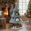 Christmas Cat Tree for Indoor Cats 48.5 inch Cute Cat Tower with 2 Large Condos Scratching Post-Green by LJGDeals