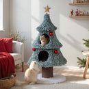 Christmas Cat Tree for Indoor Cats 48.5 inch Cute Cat Tower with 2 Large Condos Scratching Post-Green by LJGDeals