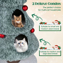Christmas Cat Tree for Indoor Cats 48.5 inch Cute Cat Tower with 2 Large Condos Scratching Post-Green by LJGDeals
