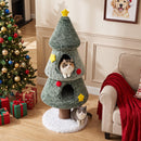 Christmas Cat Tree with 2 Condos & Scratching Post