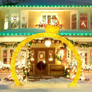 10.5 Feet Christmas Pre-Lit Arch with Gold Ornament Cap and 300 Warm White LED Lights by LJGDeals