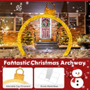 10.5 Feet Christmas Pre-Lit Arch with Gold Ornament Cap and 300 Warm White LED Lights by LJGDeals