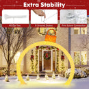 10.5 Feet Christmas Pre-Lit Arch with Gold Ornament Cap and 300 Warm White LED Lights by LJGDeals