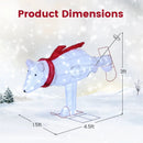 4.5 Feet Christmas Skiing Polar Bear with LED Lights and Ground Stakes by LJGDeals